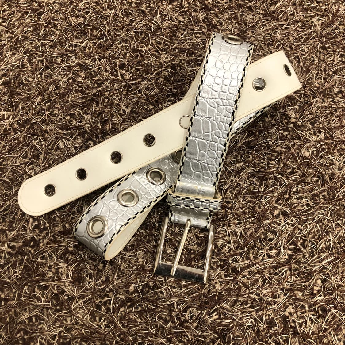 ALPACHINO 실버 아일렛 벨트 상품이미지1