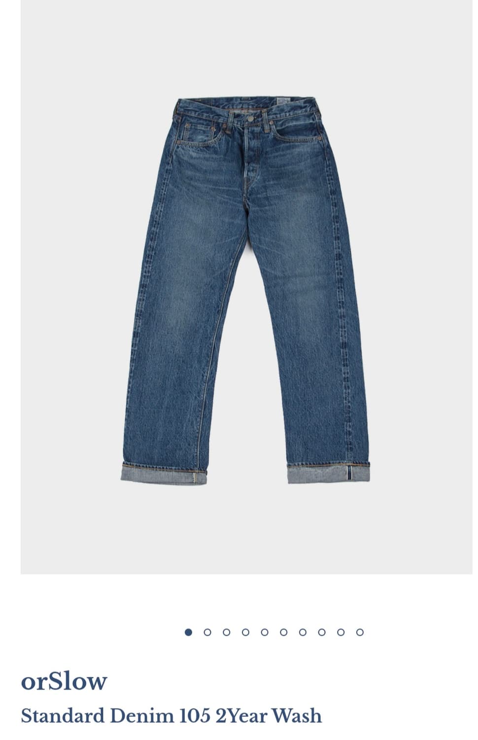 새상품) 오어슬로우 105 2 year 스탠다드 셀비지 데님 1사이즈 상품이미지1