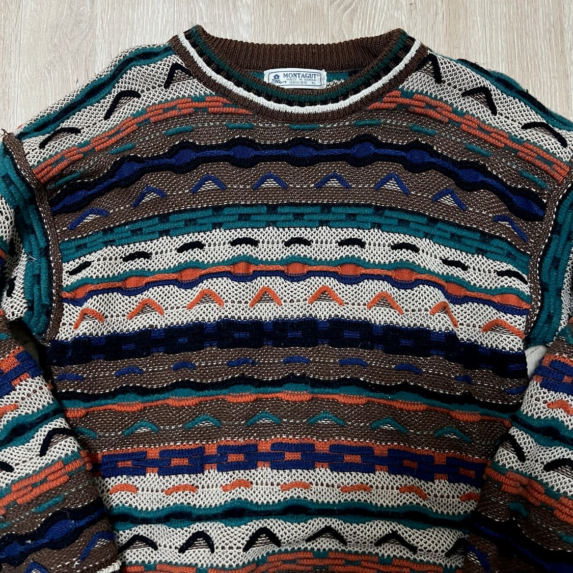 MONTGUT 아메카지 빈티지 라운드 니트 XL/105  상품이미지2