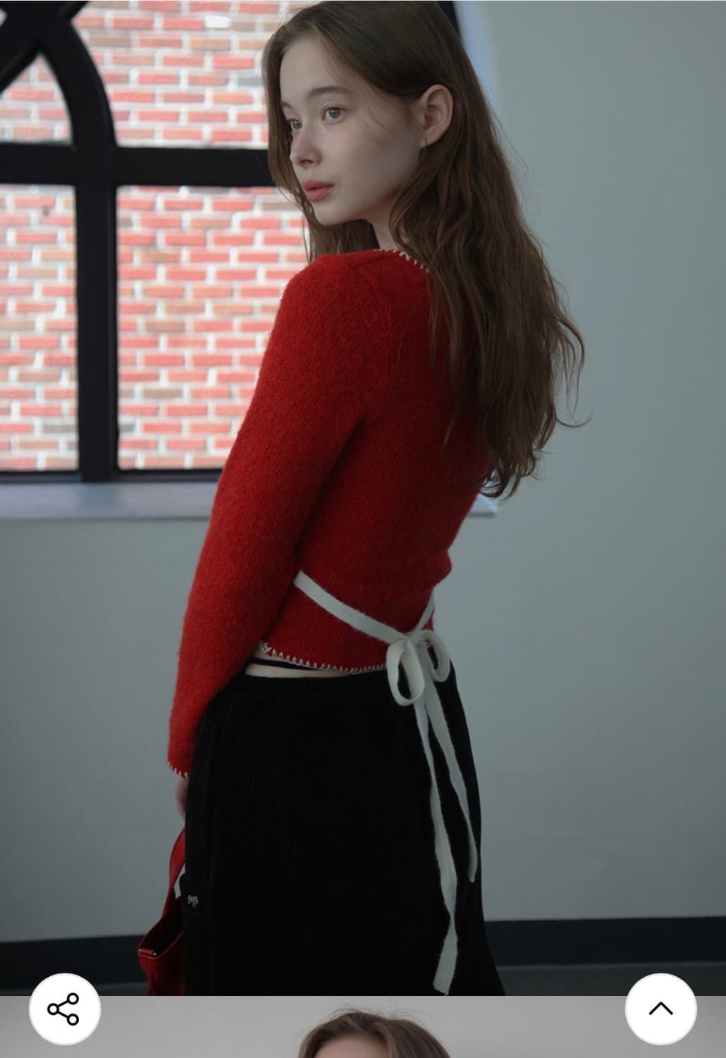 소프트서울 멜로우 리본 가디건 레드 상품이미지2