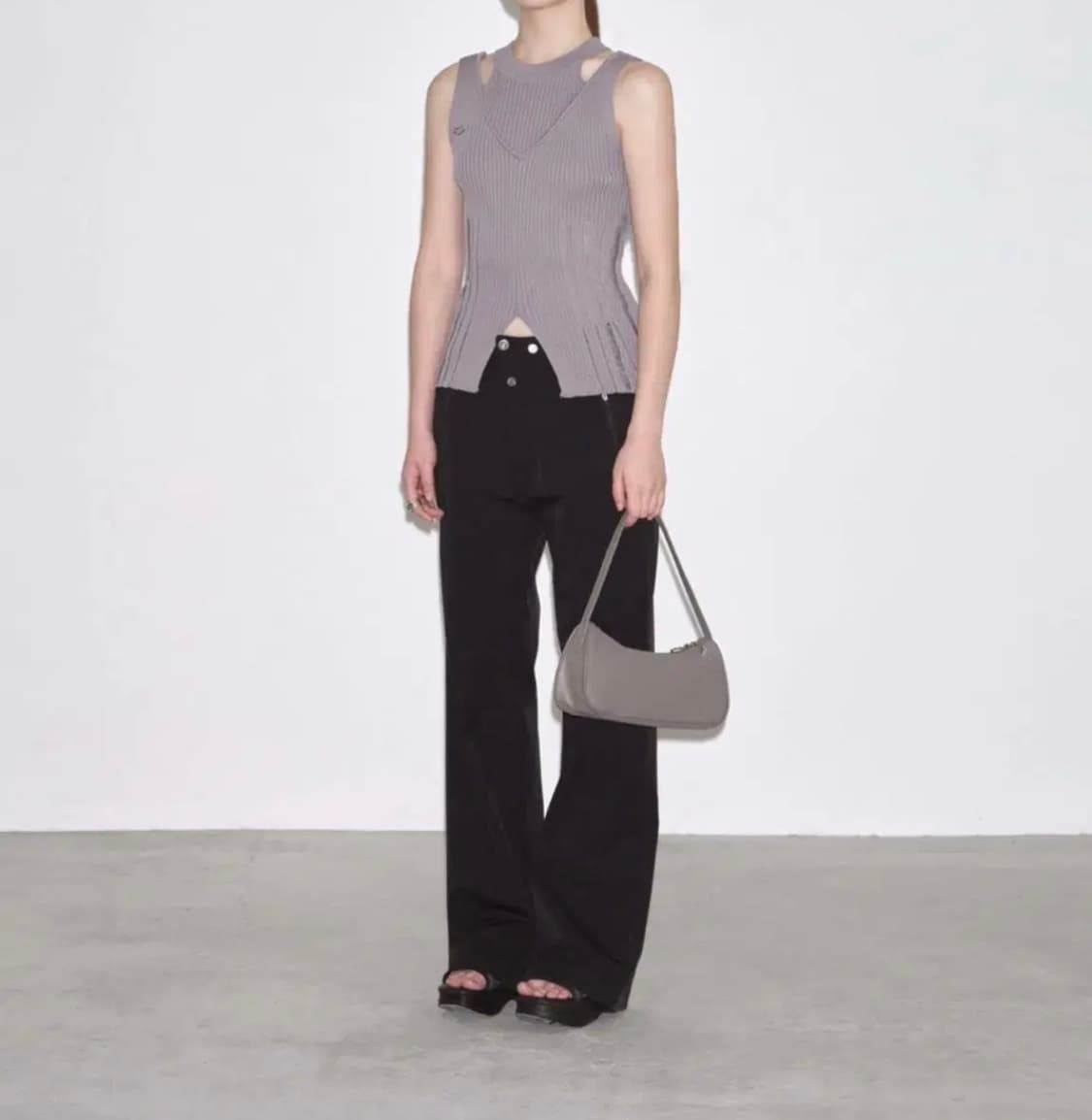 미스치프 아일렛 패널드 팬츠 블랙 상품이미지2