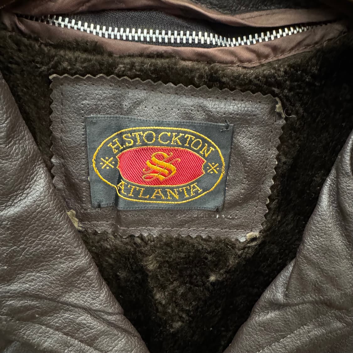 90s USA VINTAGE 레더 블루종 봄버자켓 다크브라운 상품이미지5