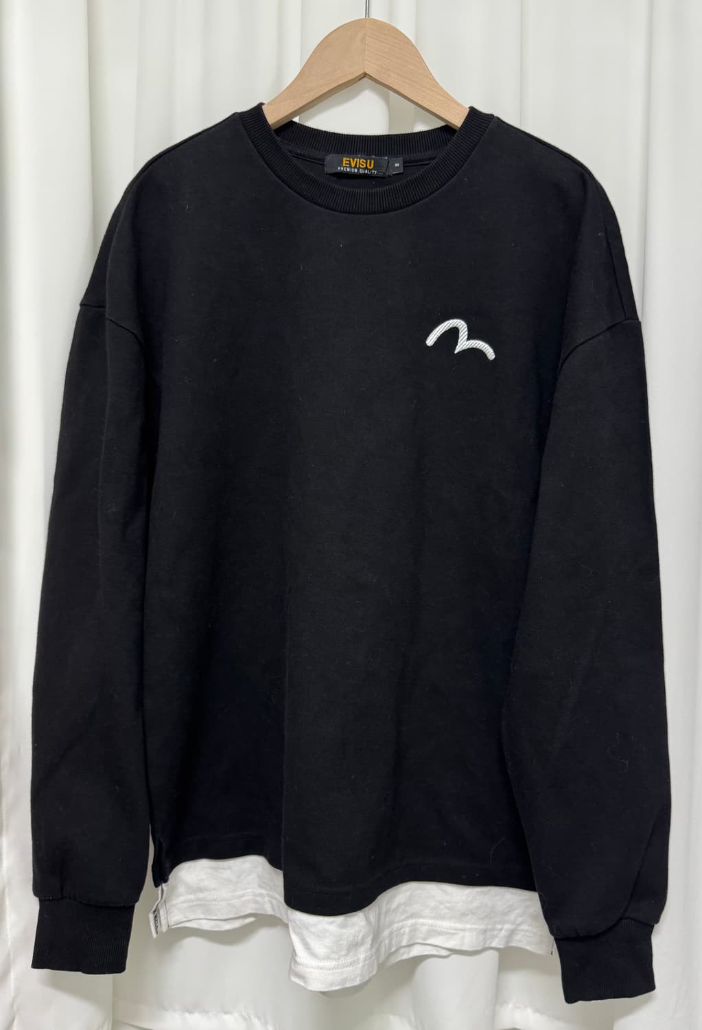 EVISU 에비수 배색 레이어드 맨투맨 상품이미지3