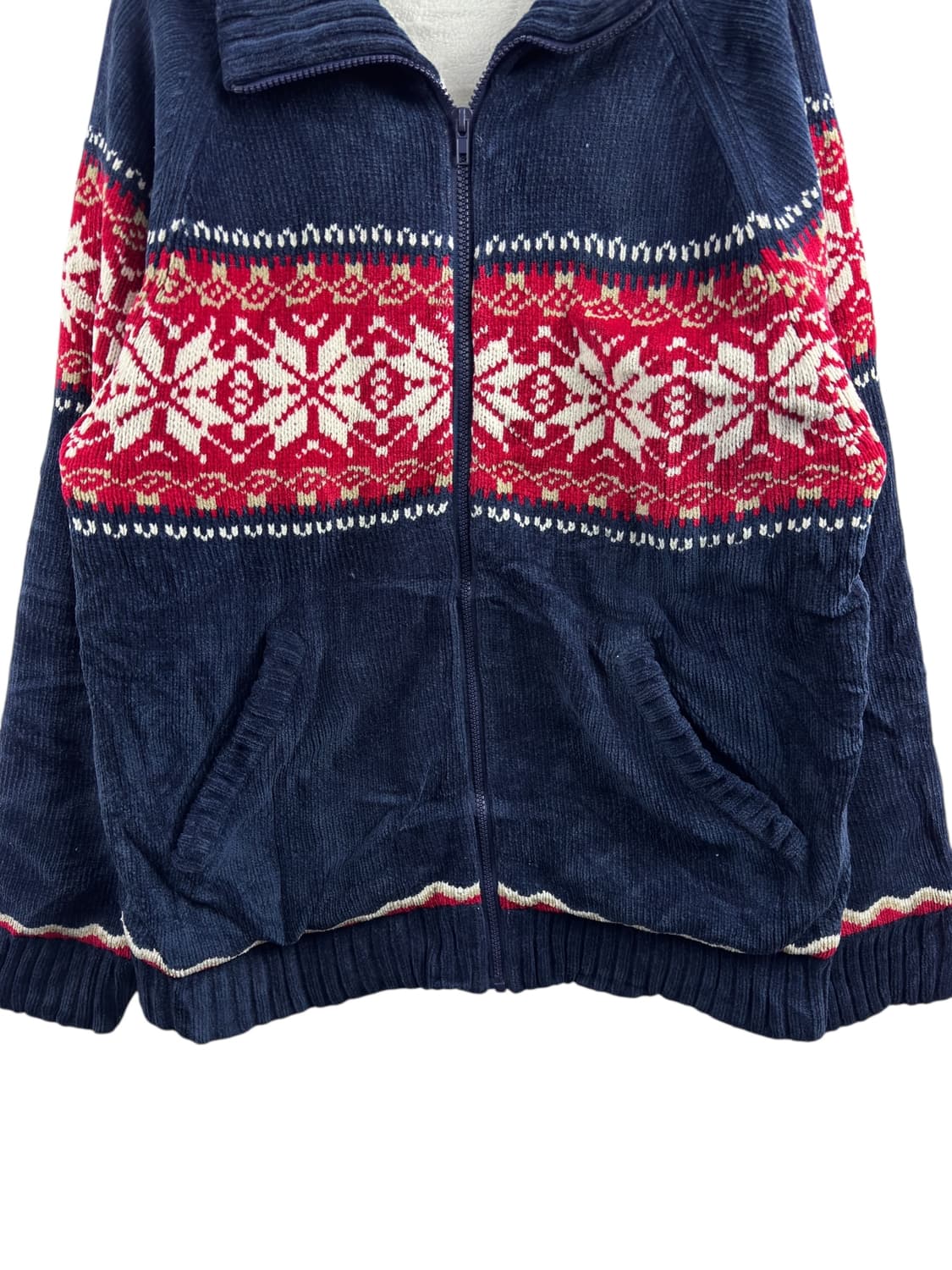 JPN 코듀로이 눈꽃 니트집업1559 상품이미지4