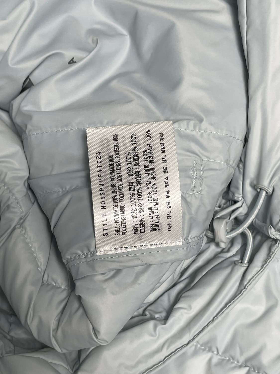 L) 스파오 경량패딩 씬라이트 후드 재킷 페일블루 상품이미지5