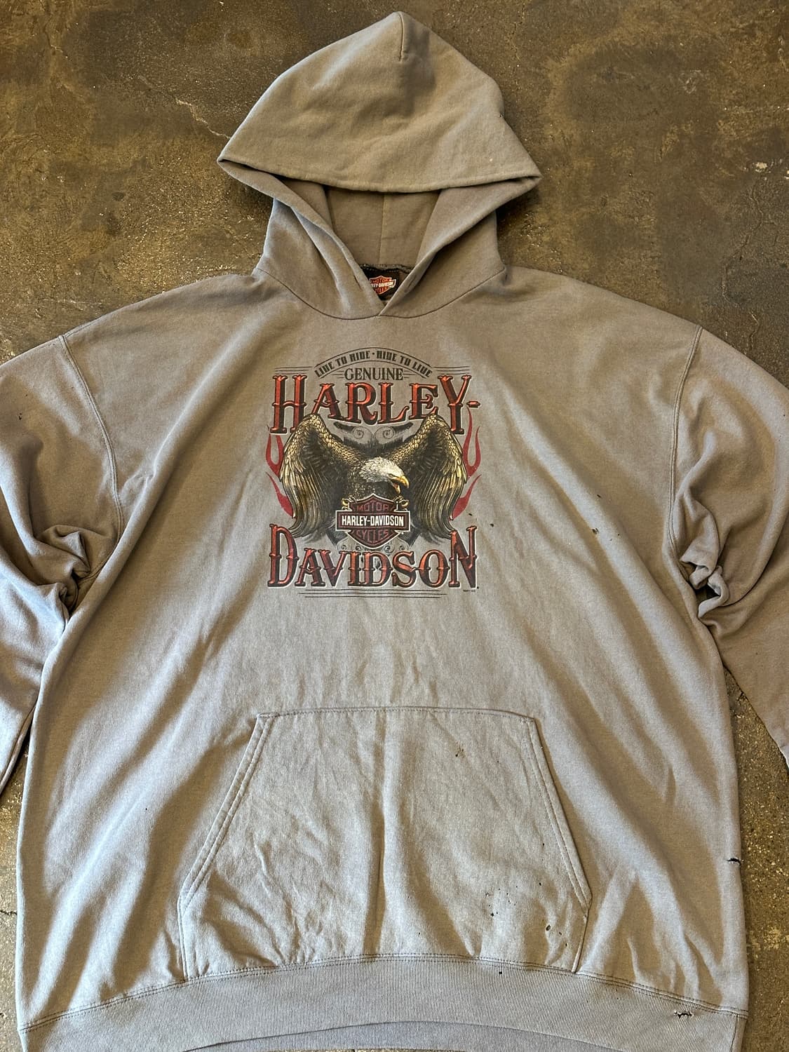할리데이비슨 데미지드 후드티 XXL 상품이미지3