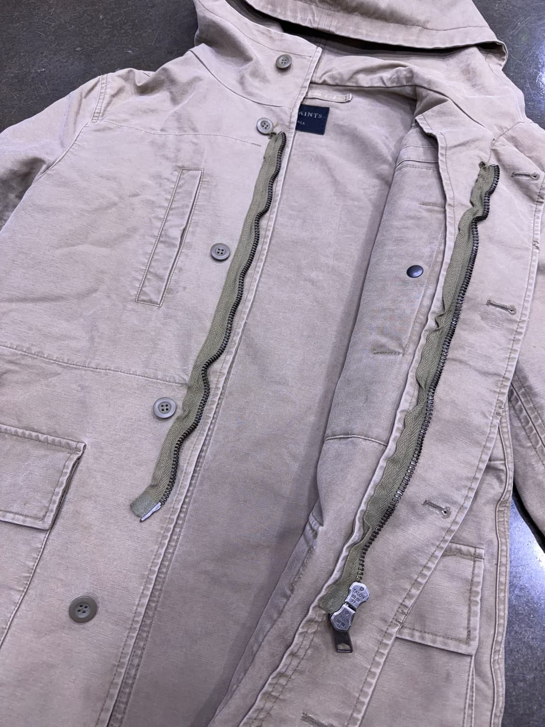 올세인츠 밀리터리 후드 야상 필드자켓 베이지 S 상품이미지8