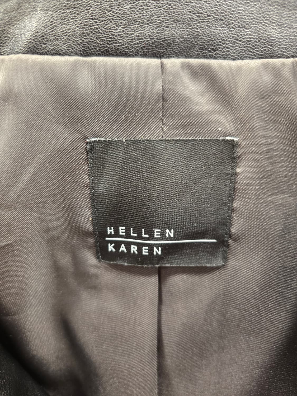 헬렌카렌 HELLEN KAREN 블랙 가죽 노카라 자켓 55 상품이미지6