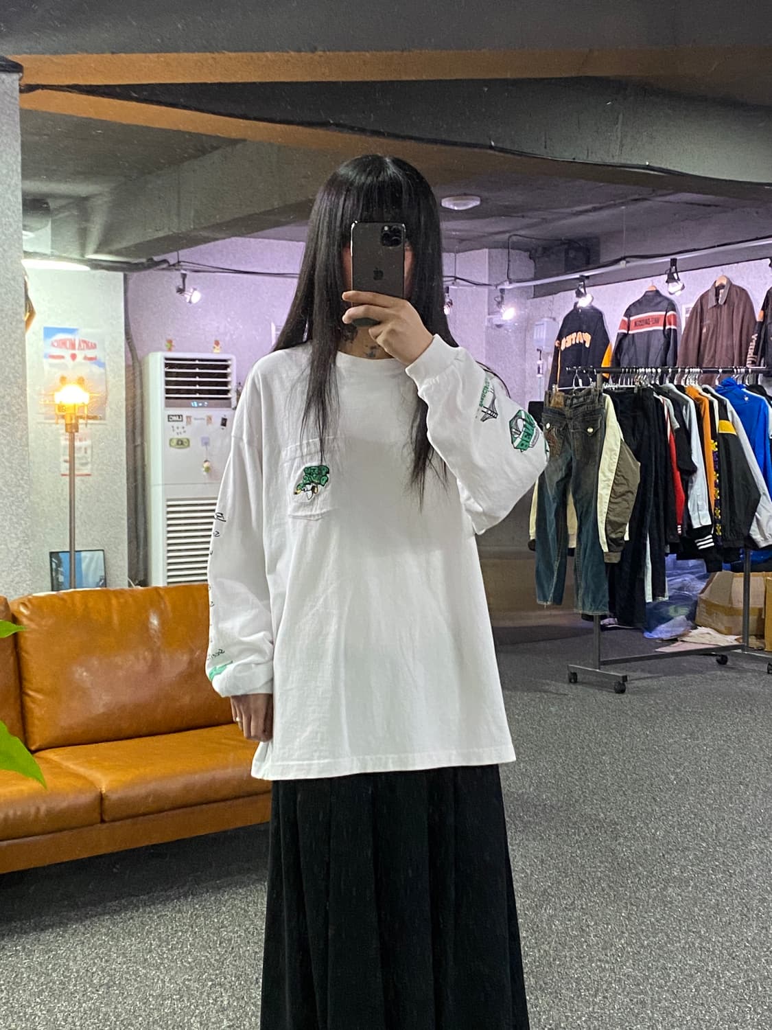 벤데이비스 화이트 스프레이 고릴라 롱 슬리브B5135 상품이미지1
