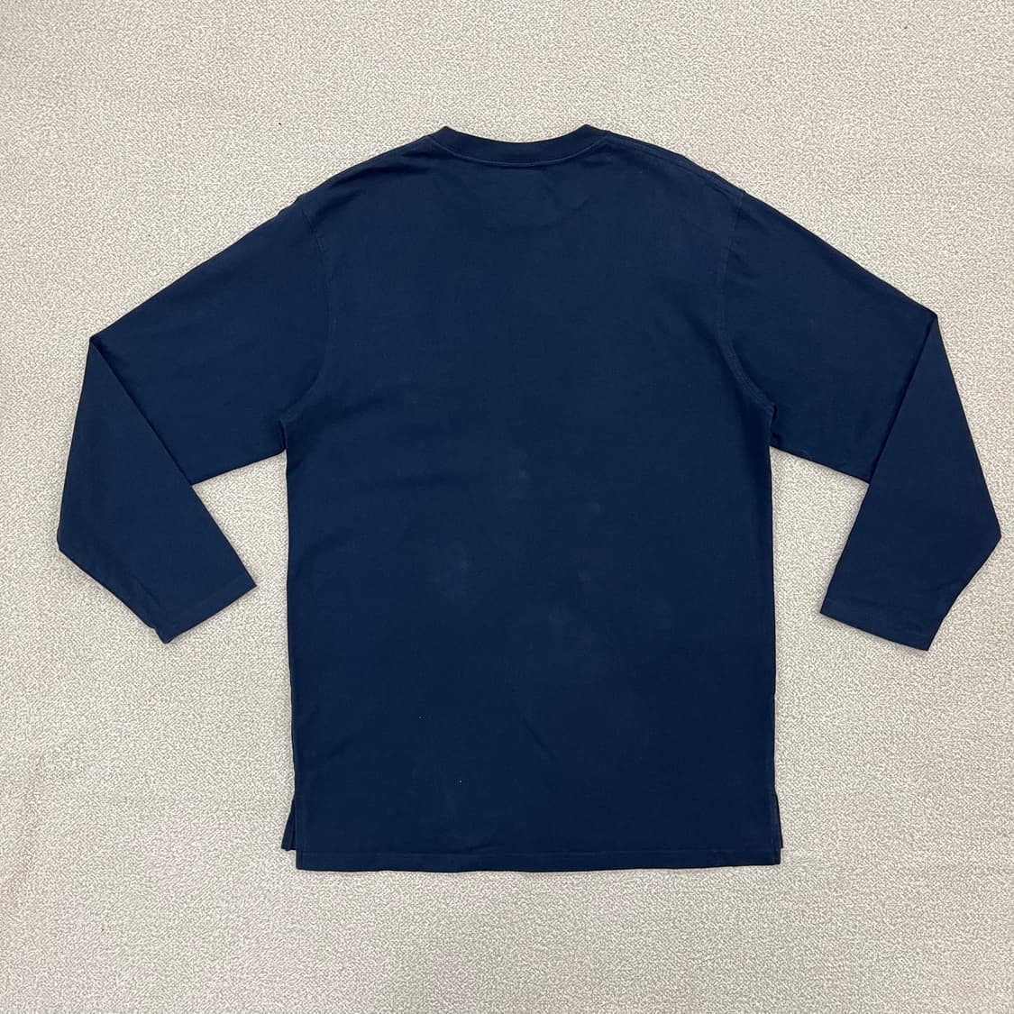 [L] 예일 스몰로고 라운드 롱슬리브 긴팔 티셔츠 네이비 3950 상품이미지3