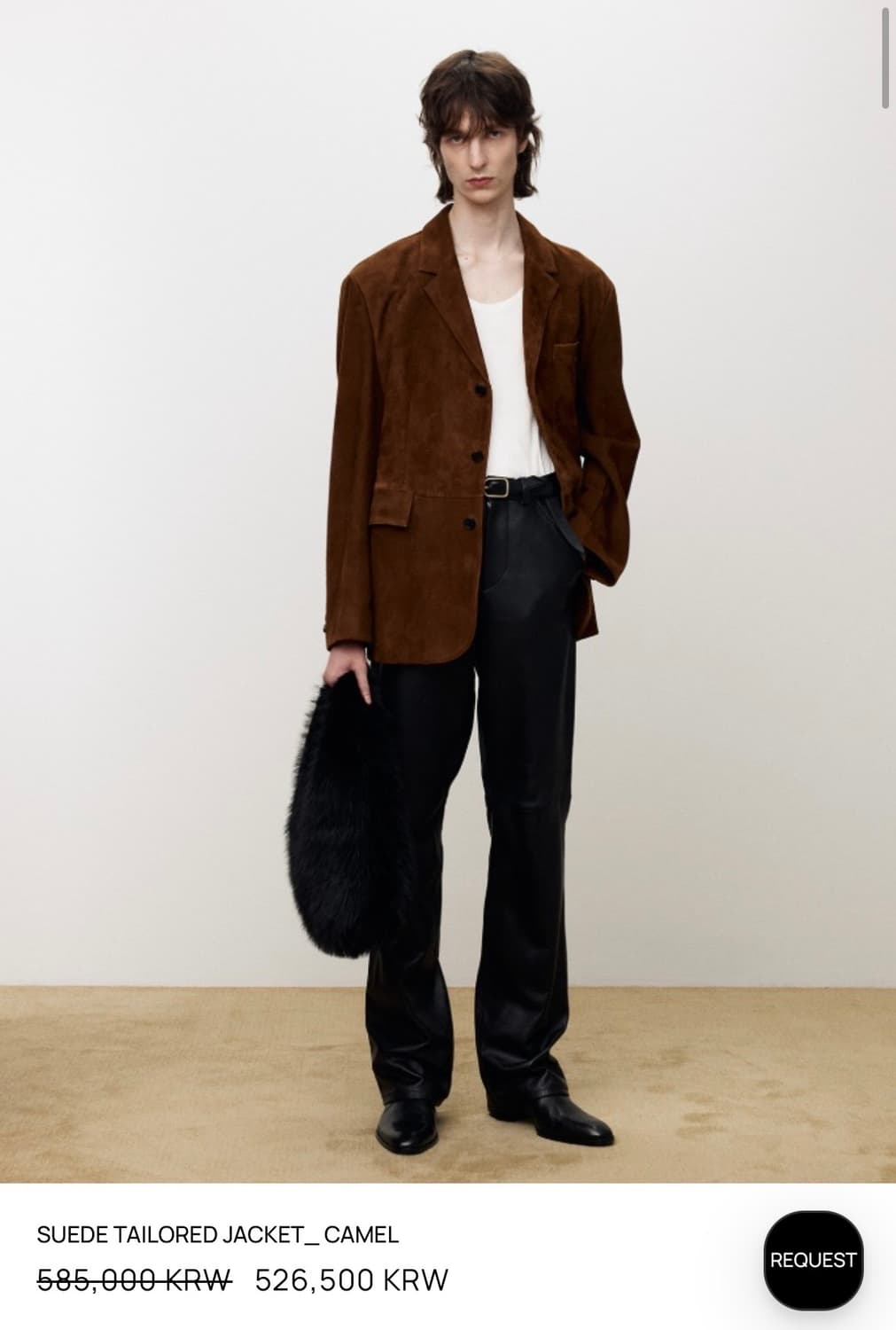 [XL] 토니웩 스웨이드 테일러드 자켓 카멜 상품이미지1