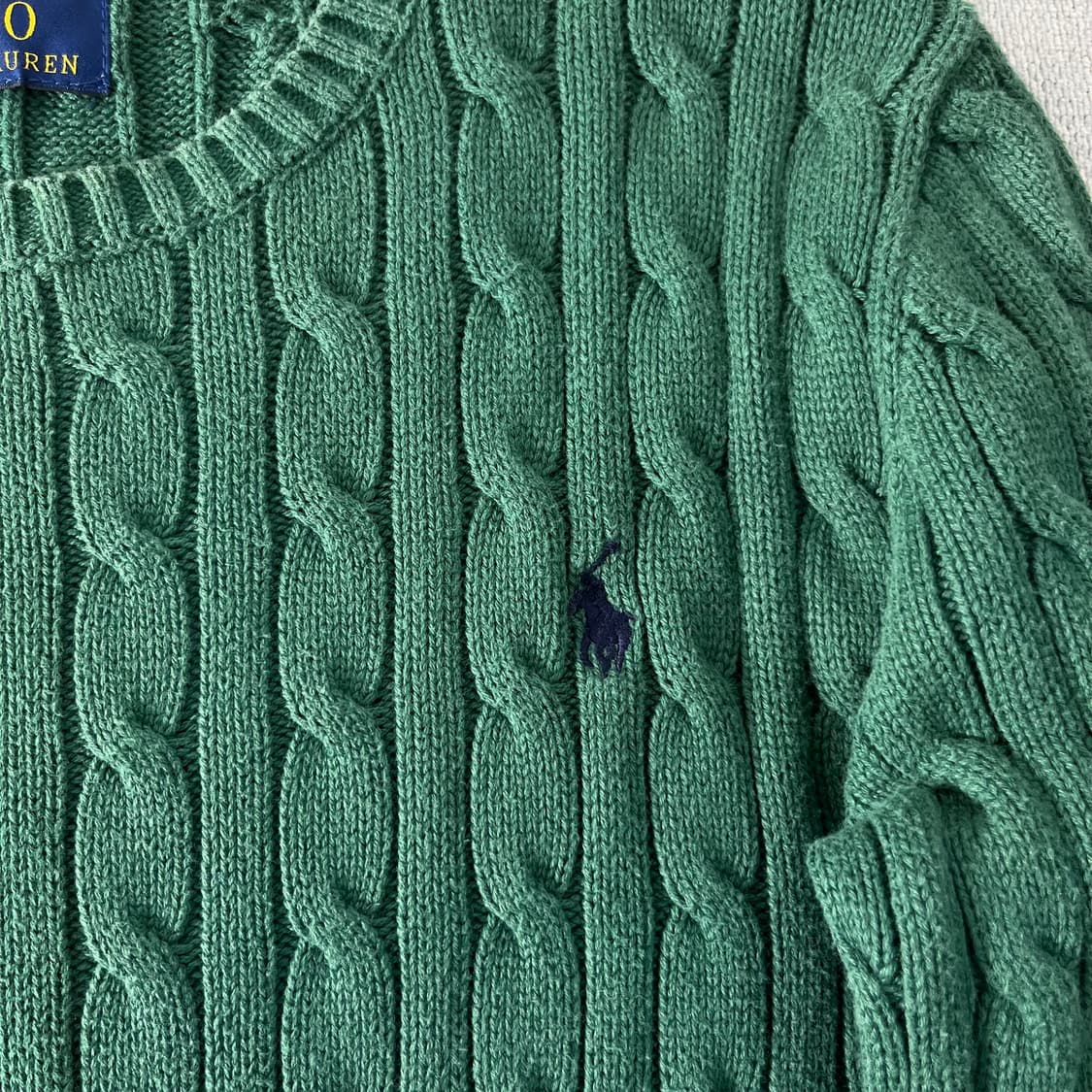 W 95 폴로랄프로렌 코튼 꽈배기 니트 상품이미지3