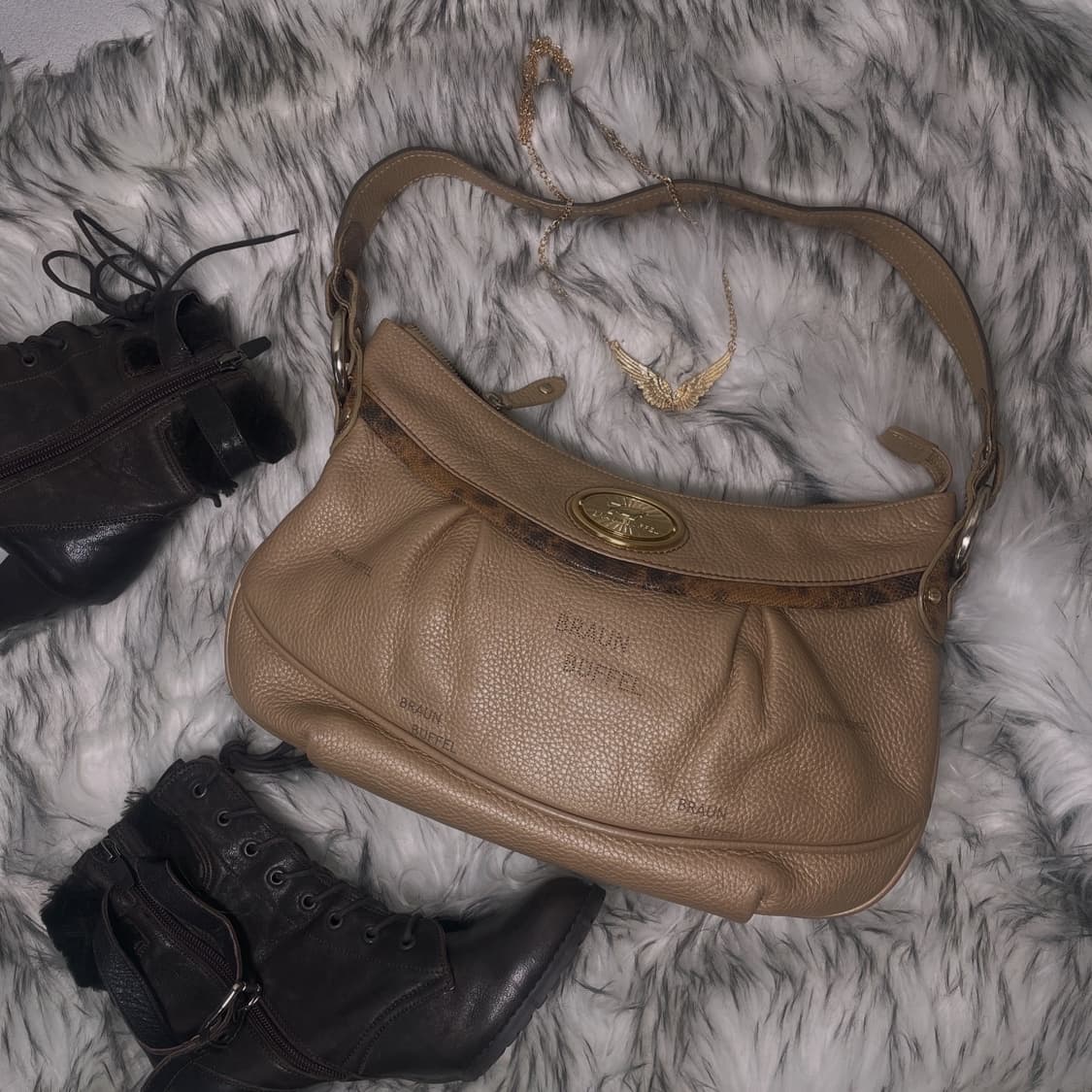 빈티지 파이톤 셔링 갸루 숄더백 상품이미지1