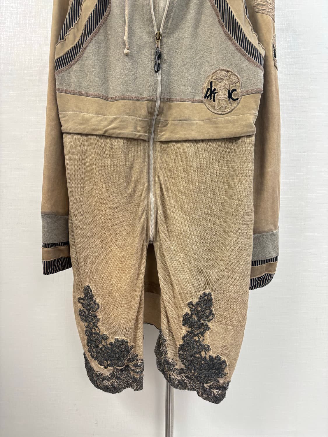 Bottega 그런지 더티 워싱 후드 레이어드 집업 상품이미지3