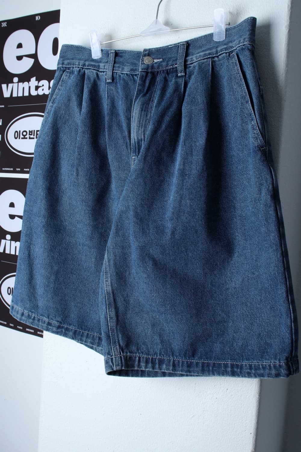 (L-XL) 키뮤어 반바지 팬츠 버뮤다 데님 청 밴딩-P1P10260 상품이미지1