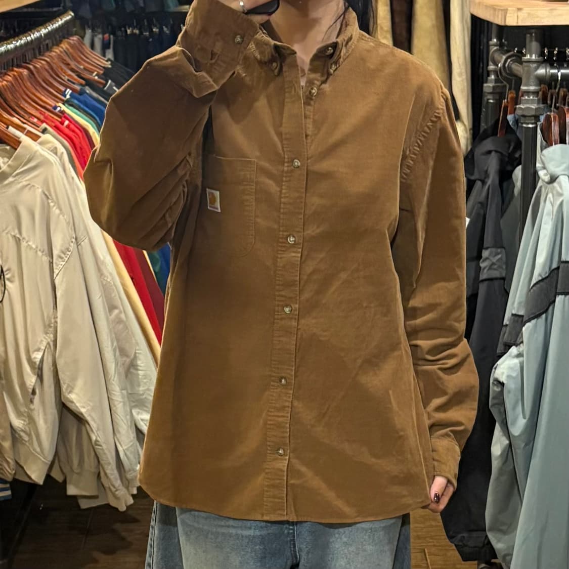 [HI] Carhartt 칼하트 코듀로이 긴팔셔츠 카멜 상품이미지2