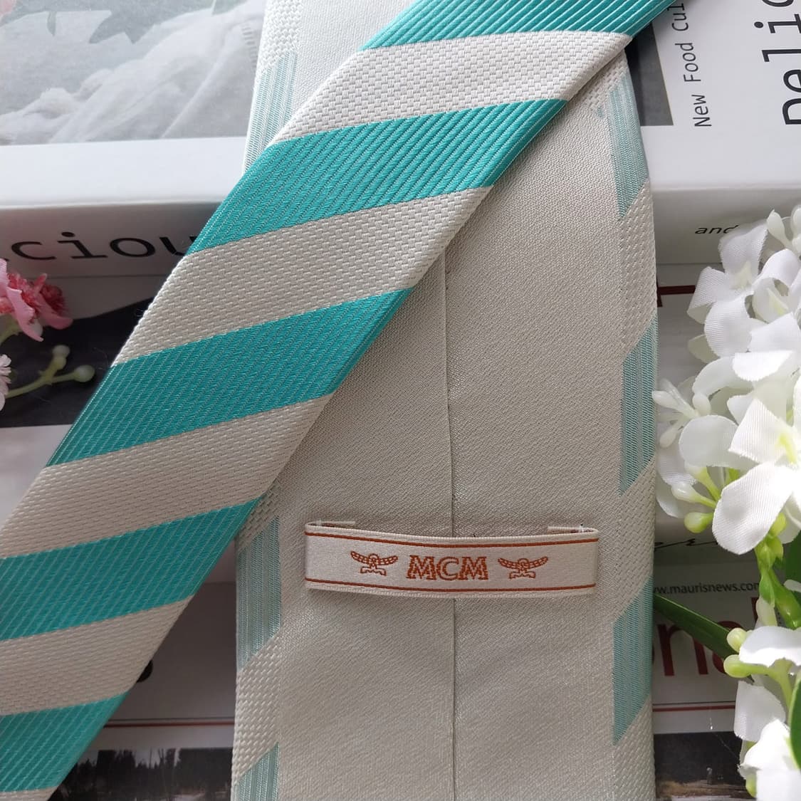 엠씨엠 실크 민트 스트라이프 넥타이 9.3cm A+등급 K2217 상품이미지6