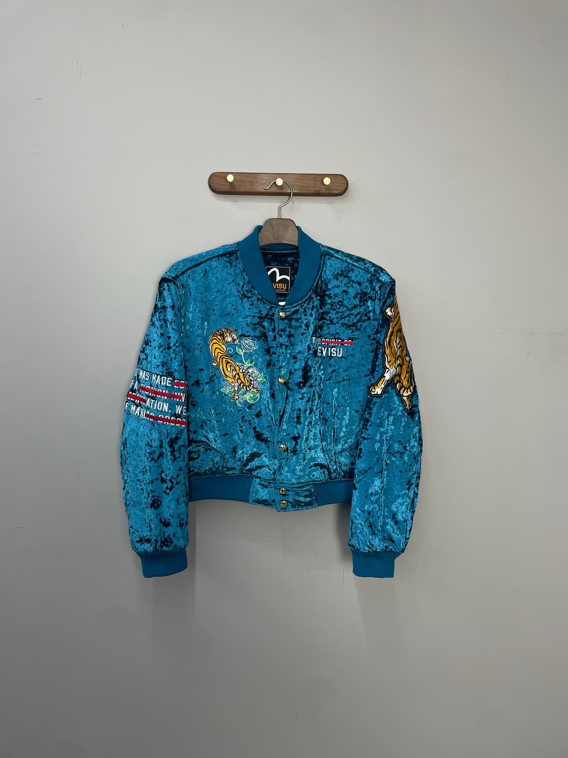 에비수 타이거 벨루어 벨벳 블루종 자켓 H1969 상품이미지2