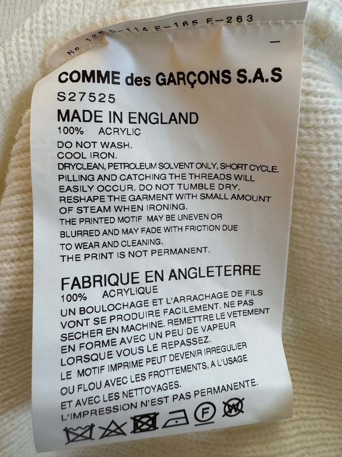 [S]Comme des Garcons 꼼데가르송 아이보리 레터링 니트 상품이미지7