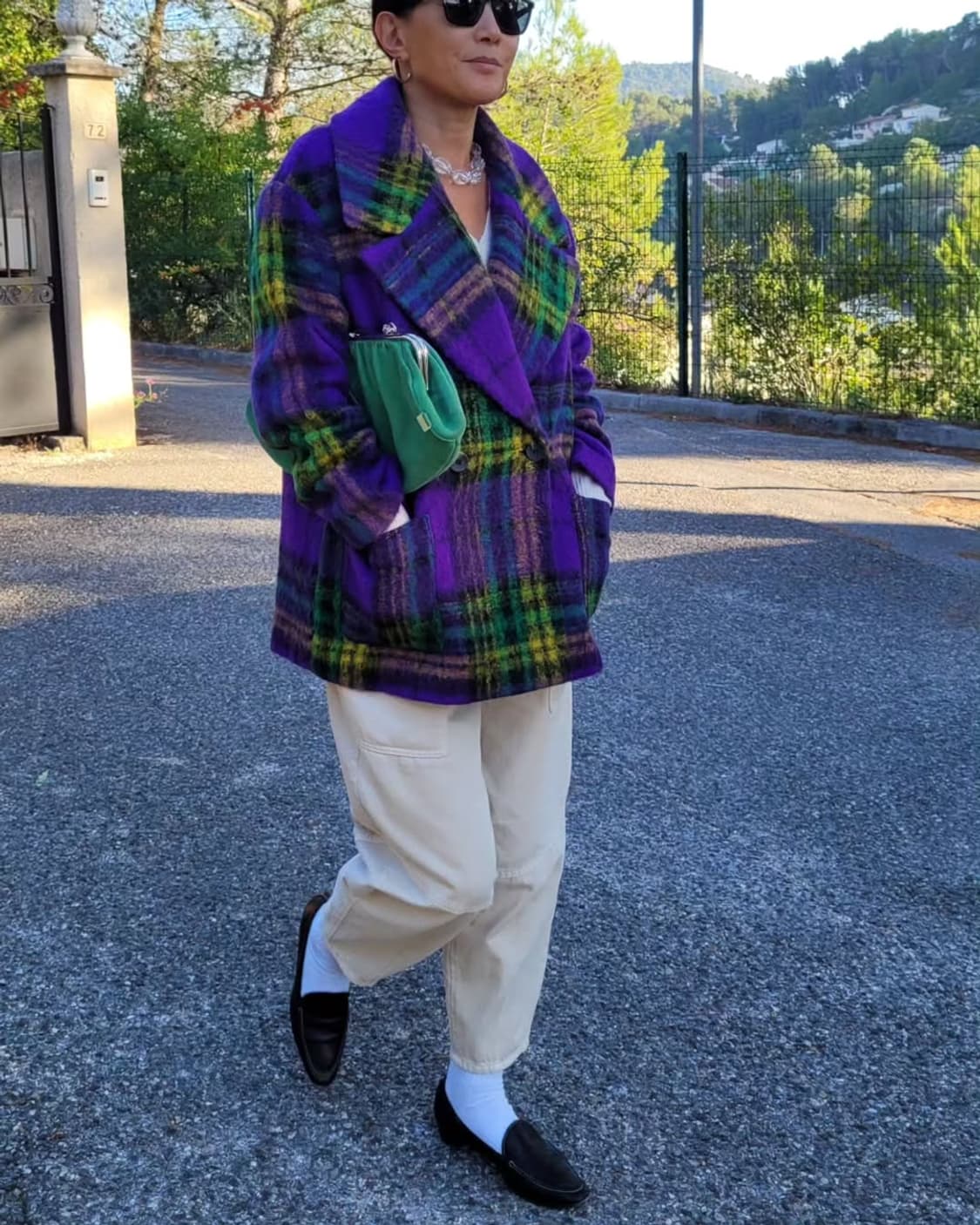 프랑스 브랜드 promod 보라 체크 울코트 상품이미지6