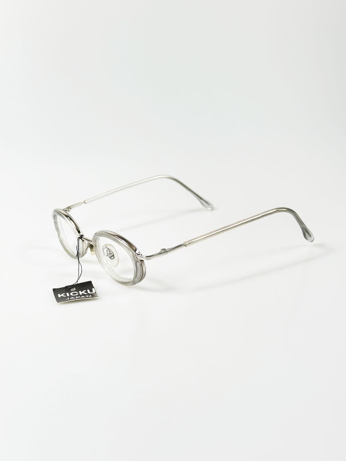 90s KICKU JAPAN 오벌 클리어 프레임 빈티지 안경 상품이미지3
