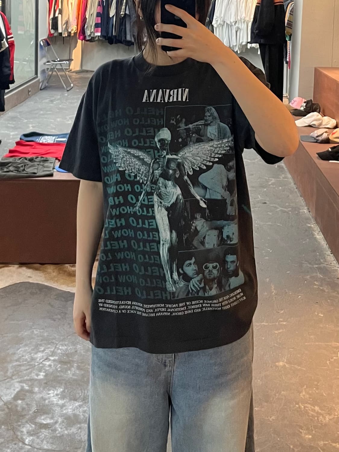 빈티지 너바나 록 밴드 프린팅 반팔 H2399 상품이미지1