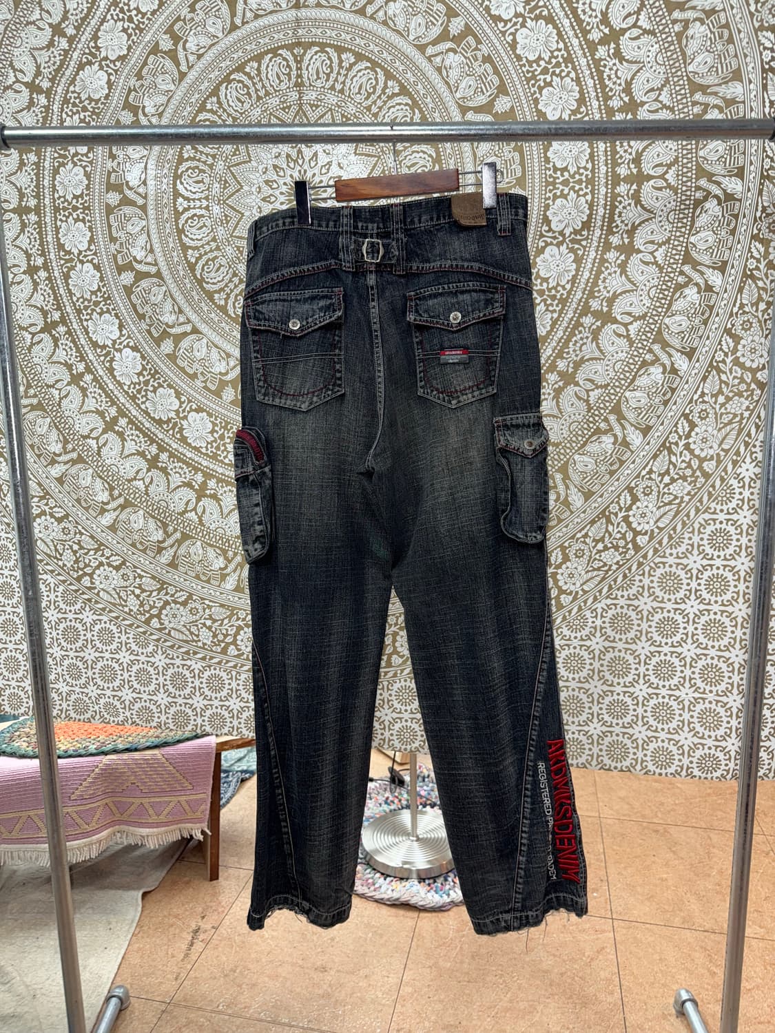 아카데믹스 워싱 신치백 흑청 카고팬츠 상품이미지5