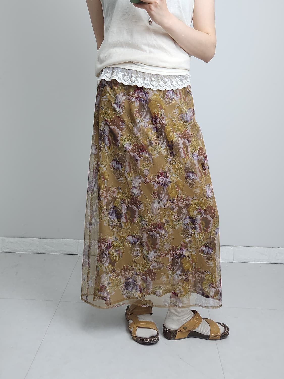 플로럴 샤 레이어드 스커트 상품이미지2