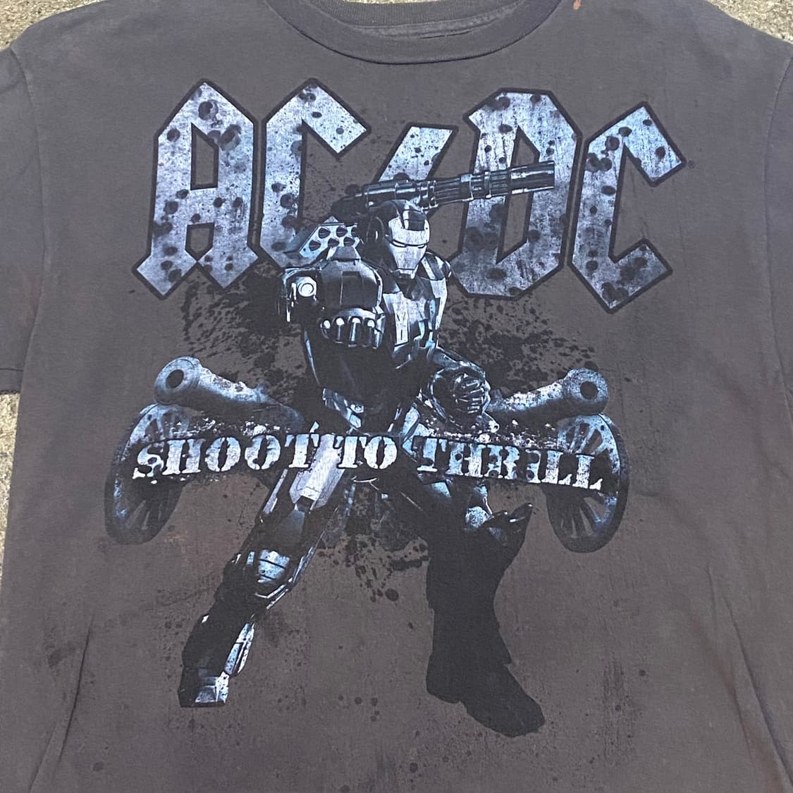 레어) 미국 빈티지 ACDC 아이언맨 공식 굿즈 콜라보 티셔츠 반팔티 상품이미지3