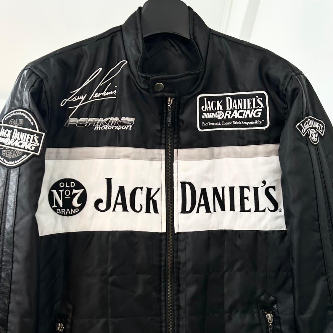 잭다니엘 퀼티드 레이싱 바이커 자켓 상품이미지7