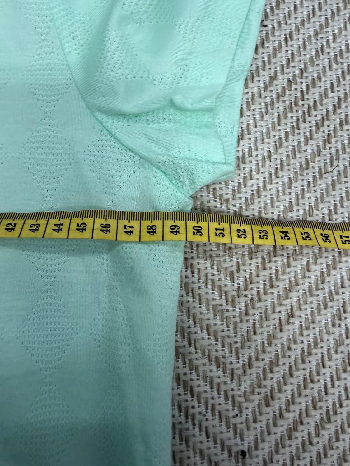 정품) 랑방 한섬 민트색 반집업 퍼프 기능성 반팔 40 상품이미지9