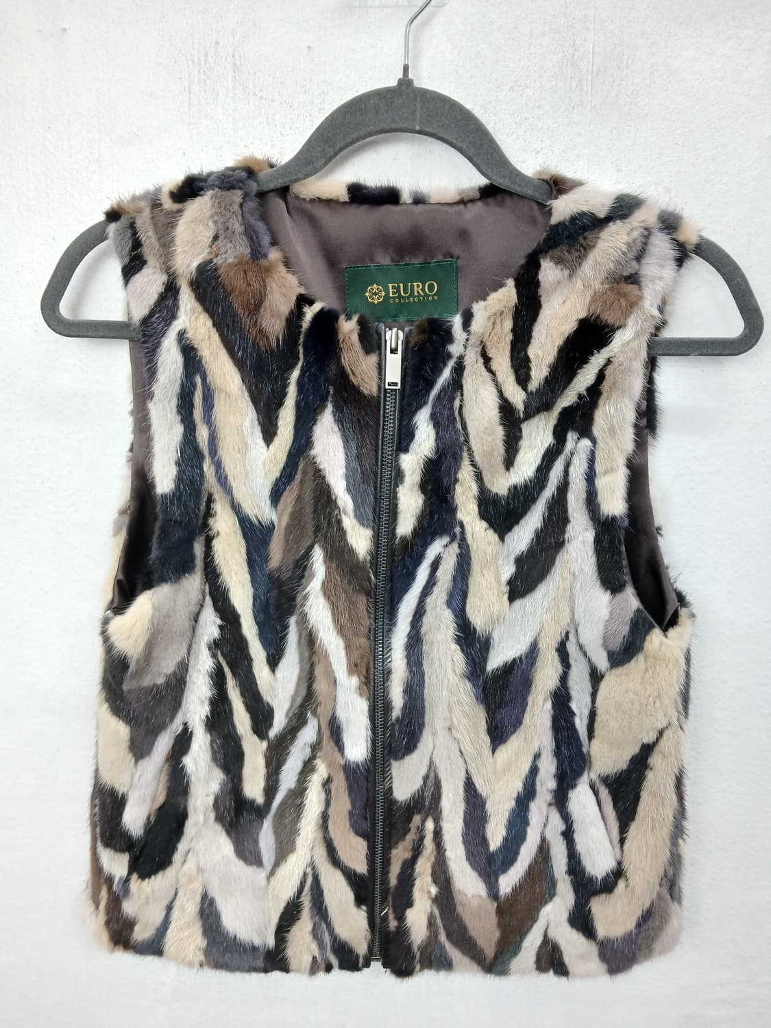 유로컬렉션 천연밍크 양가죽베스트 조끼 55 S 새제품급 상품이미지3