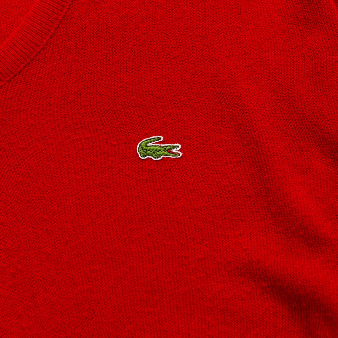80s IZOD 라코스테 아크릴 브이넥 니트 레드 상품이미지2