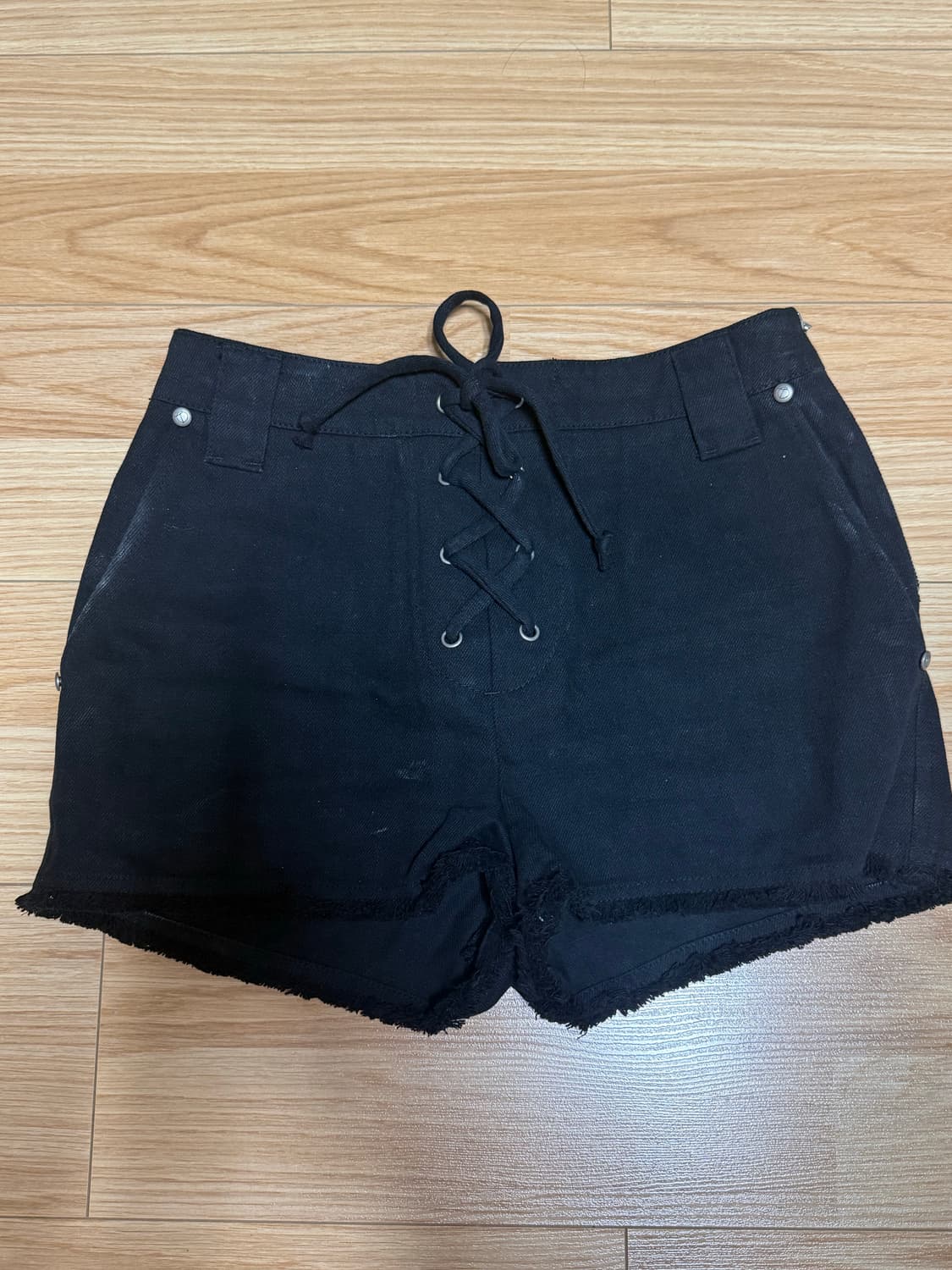 더오픈프로덕트 래이스업 반바지 블랙 상품이미지2