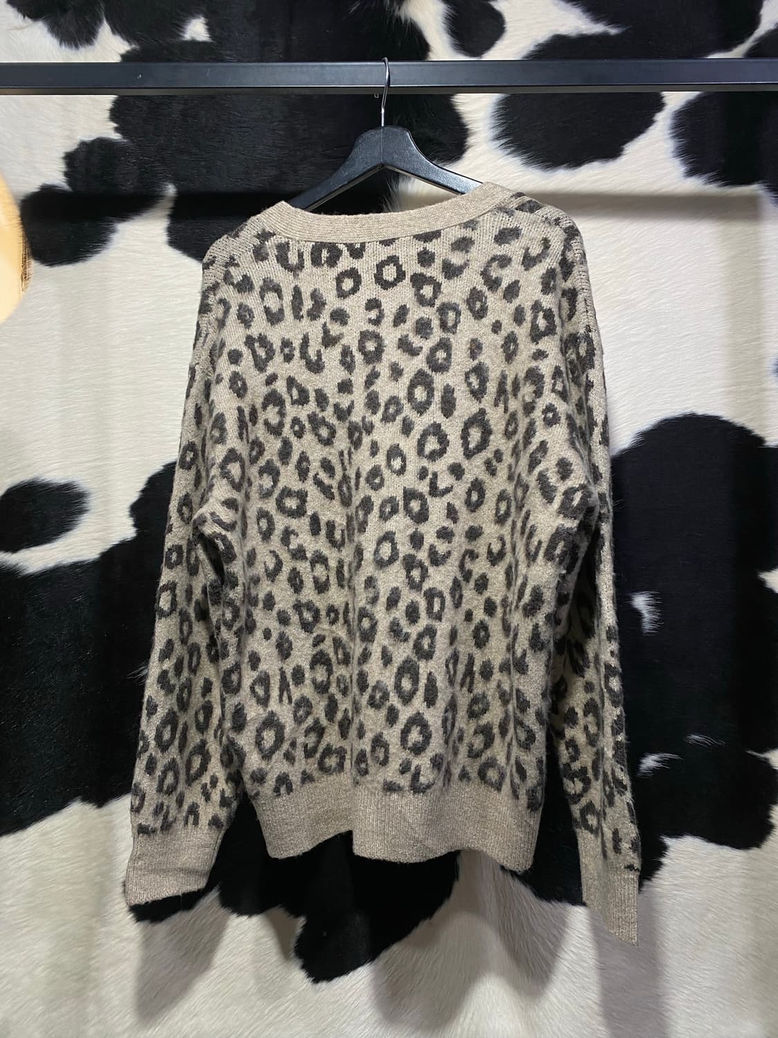 Japanese vtg 레오파드 브이넥 가디건 상품이미지5