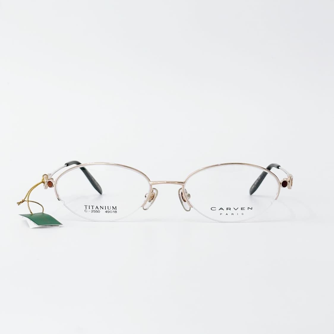 키지클럽 CARVEN 브라운 링 스톤 반무테 데드스탁 빈티지안경 상품이미지3