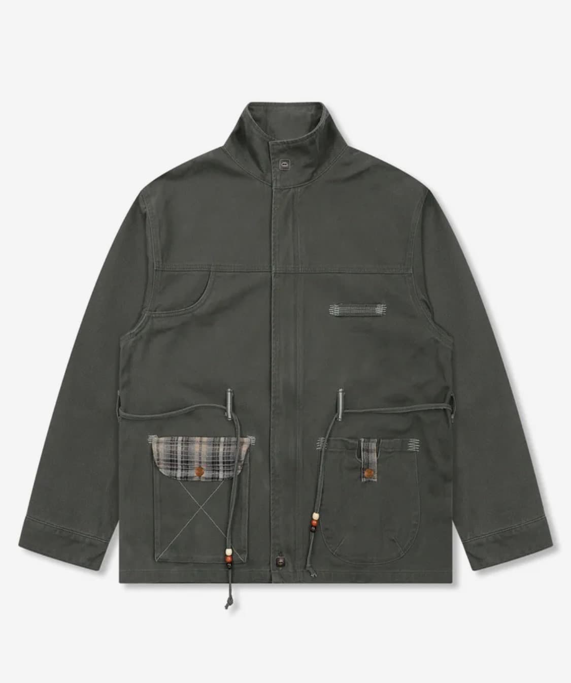 루나키후 체크 배색 워싱 코튼자켓 상품이미지3