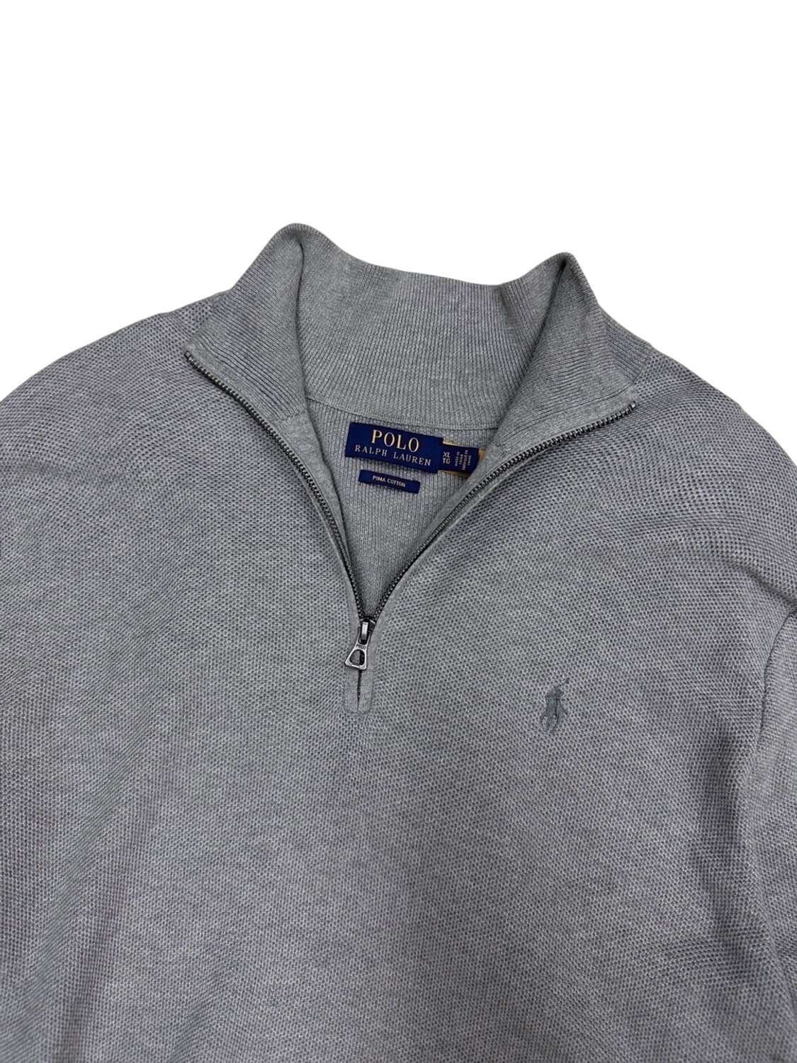 폴로 피마코튼 반집업 니트 웜그레이 (XL~2XL) 상품이미지2