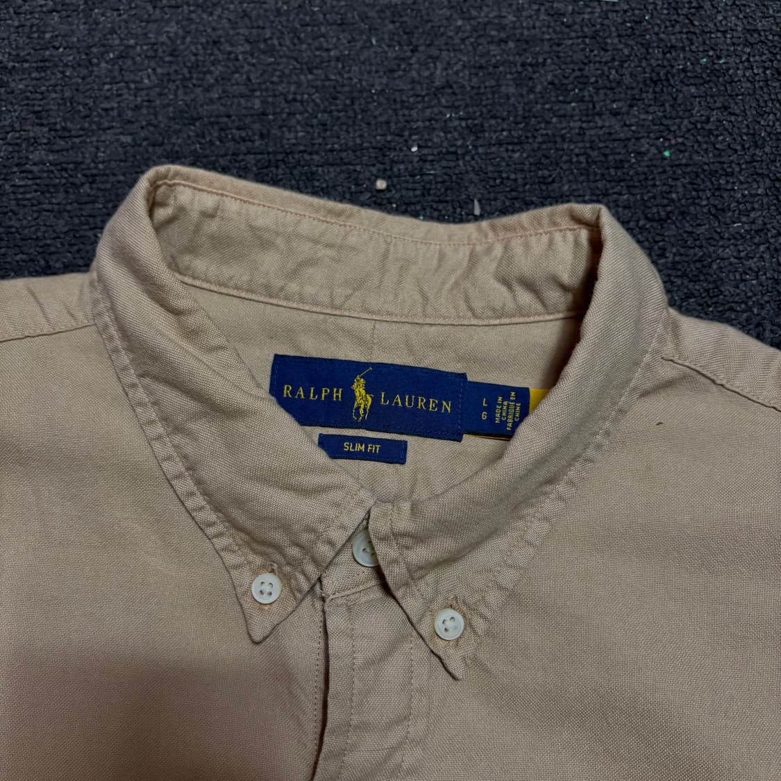 폴로 스몰 로고 슬림핏 솔리드 셔츠 브라운 L 상품이미지5