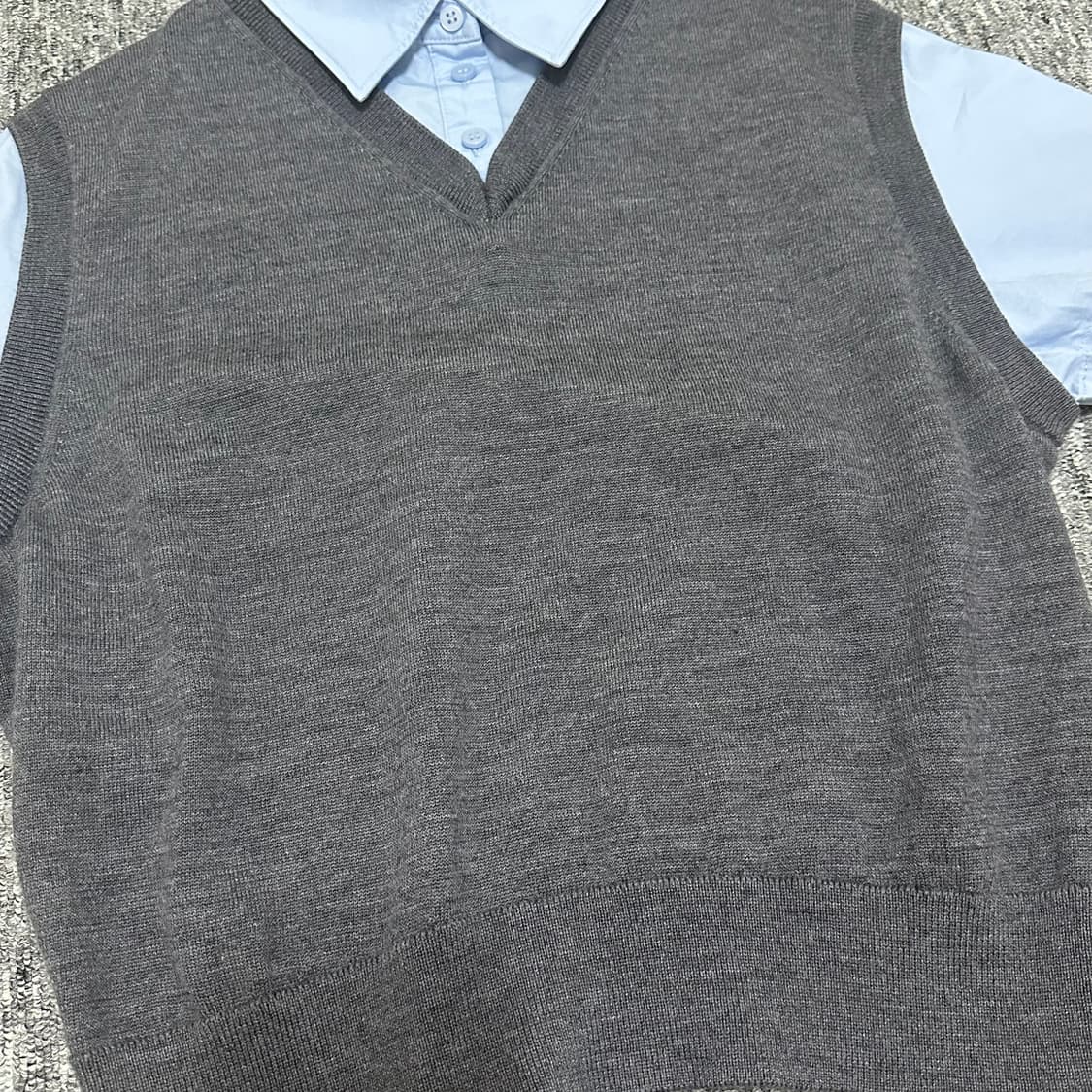 COS 코스 레이어드 반팔 메리노 울 셔츠 베스트 상품이미지4