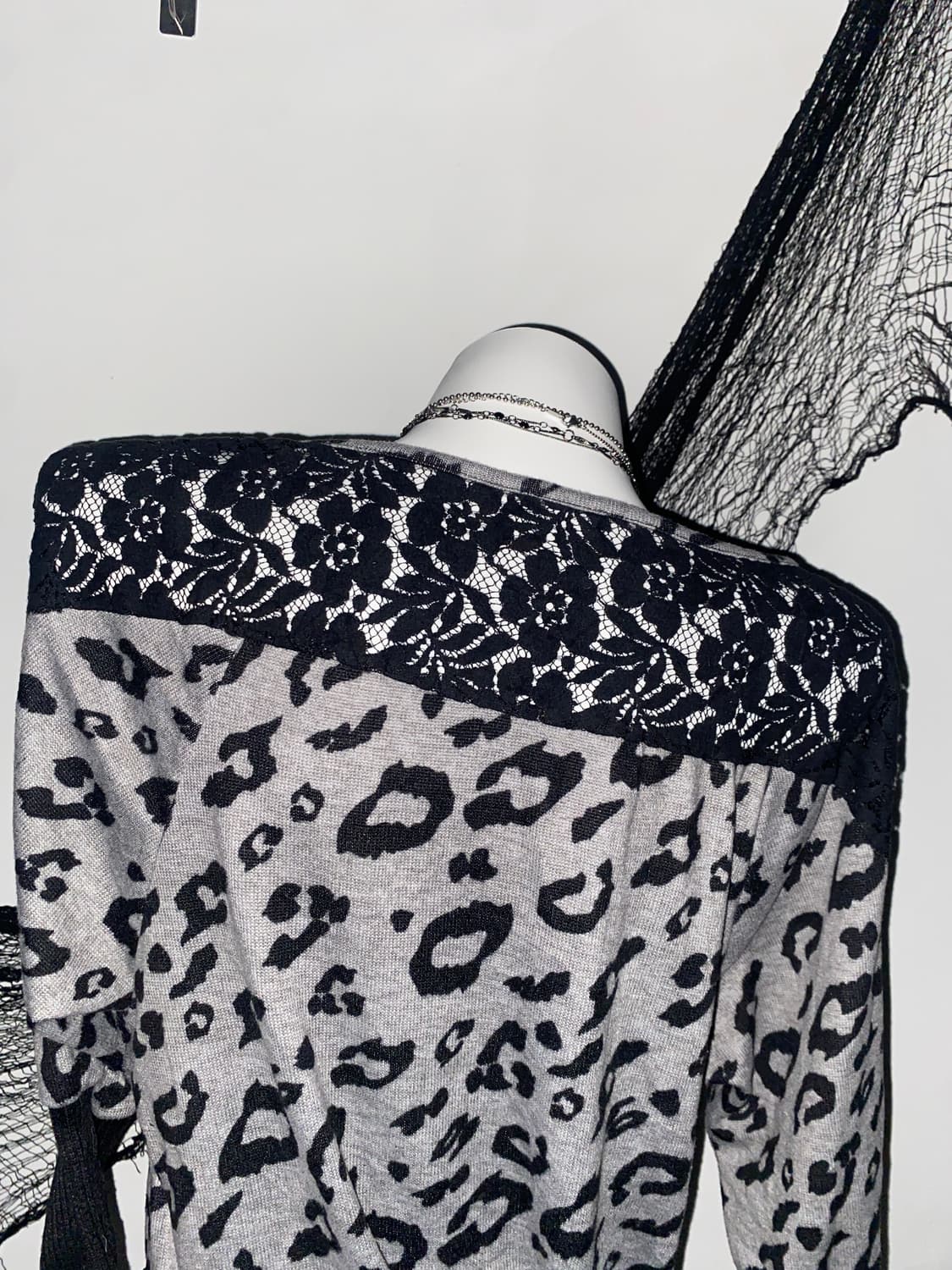 ꒰ঌ 오네갸루 레오파드 시스루 롱슬리브 ໒꒱ 상품이미지5