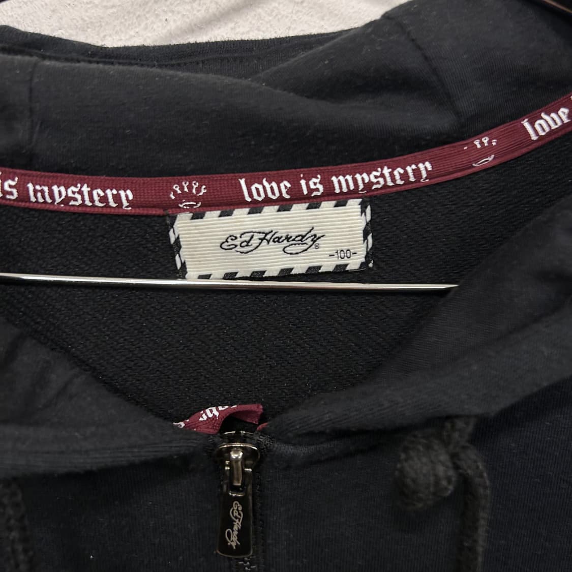 에드하디 하트자수로고 백포인트 오버핏 후드집업 상품이미지3