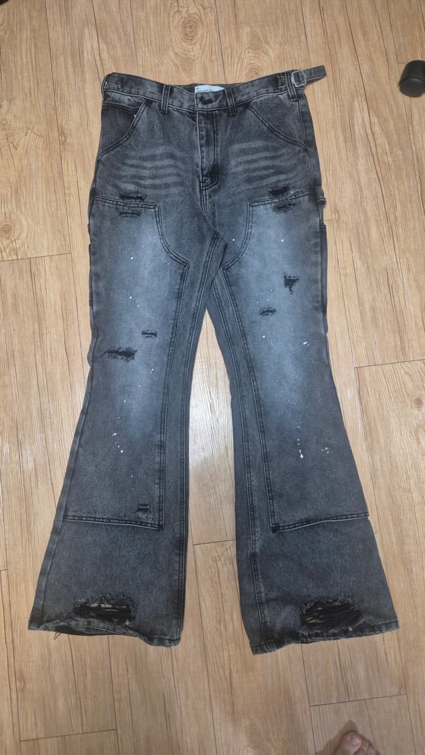 [스키즘인듀싱] 더블니 부츠컷 데님 (Gray) 상품이미지3