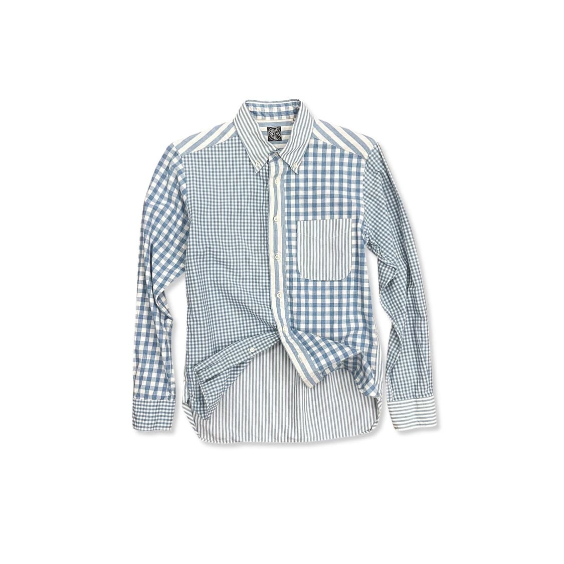 Blue multi checker cotton shirt 상품이미지1