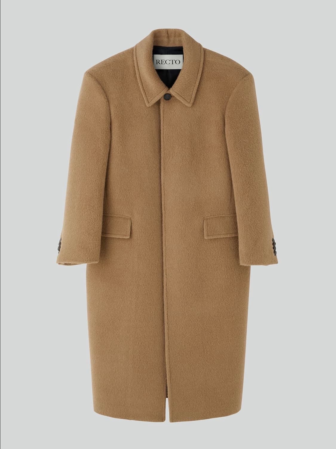 [L] 렉토 라마 울 블렌드 발마칸 코트 베이지 상품이미지9