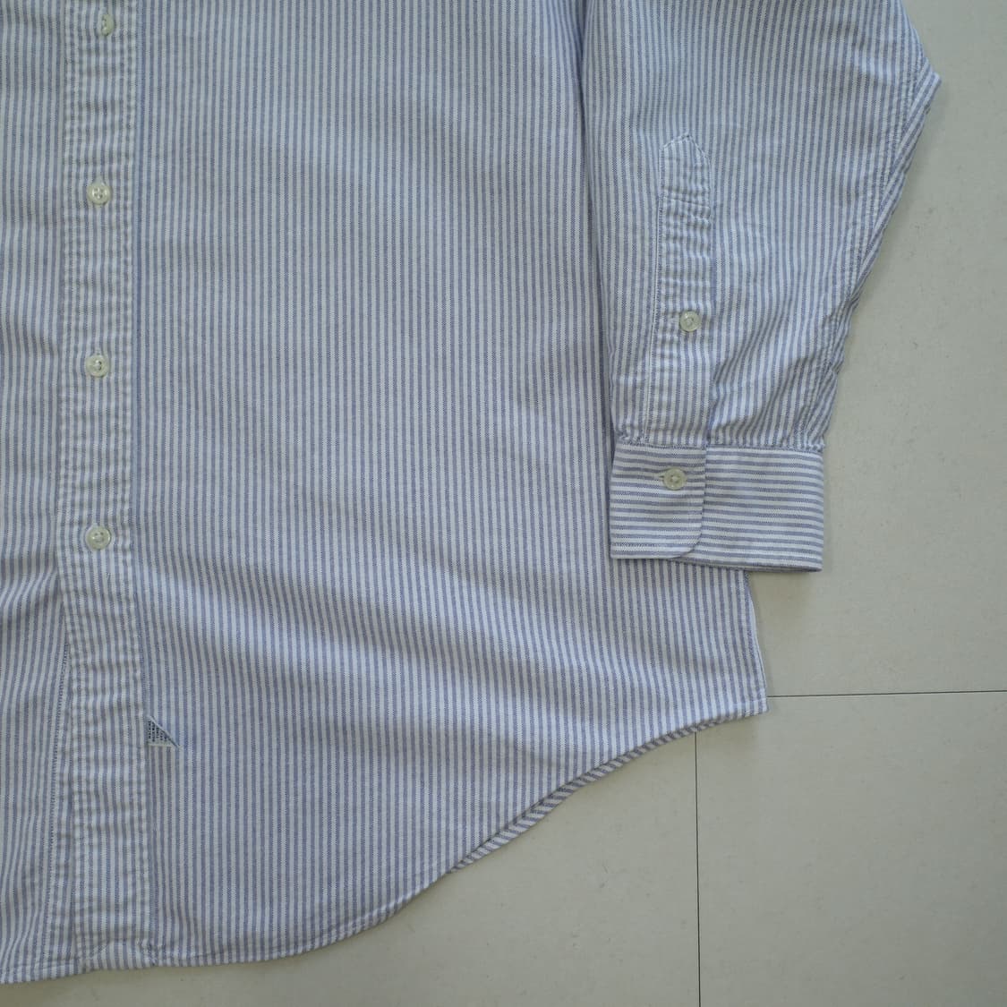90s 폴로 랄프로렌 캔디 블루 스트라이프 셔츠 16.5-33(XL) 상품이미지3