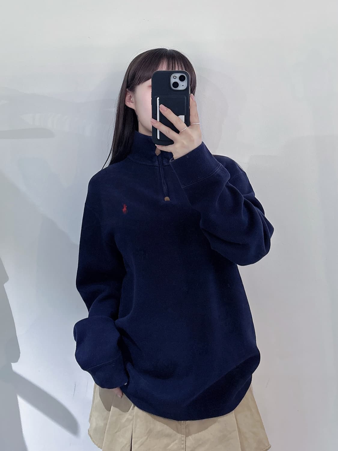 폴로랄프로렌 레드포니 네이비 반집업 니트 상품이미지1