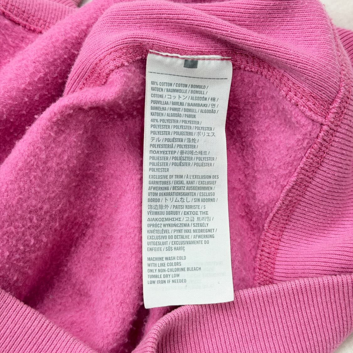 아베크롬비 빈티지 스펠로고 딱붙핏 Y2K 후드집업 자켓 핑크 M 상품이미지5