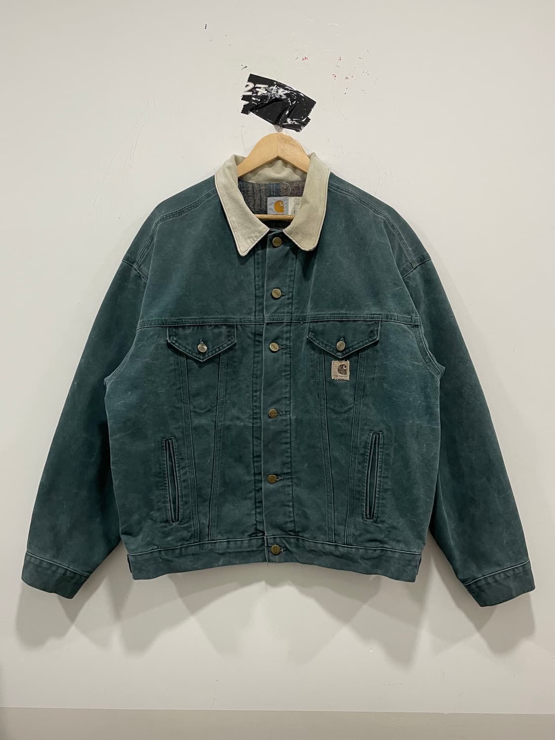 90’s USA Carhartt 칼하트 블랭킷 샌드스톤 트러커 자켓 상품이미지3