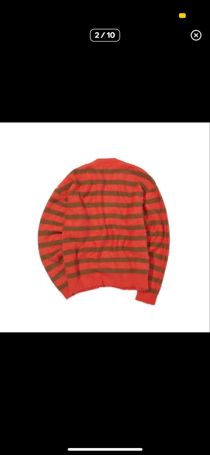 (XL)앤더슨벨 스트라이프 모헤어 헤어리 브이넥 니트 스웨터 상품이미지2